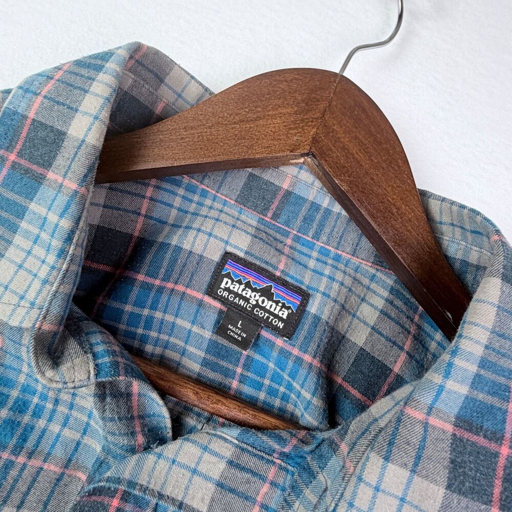 Patagonia Plaid Organic Cotton Button Front Shirt Mens Large